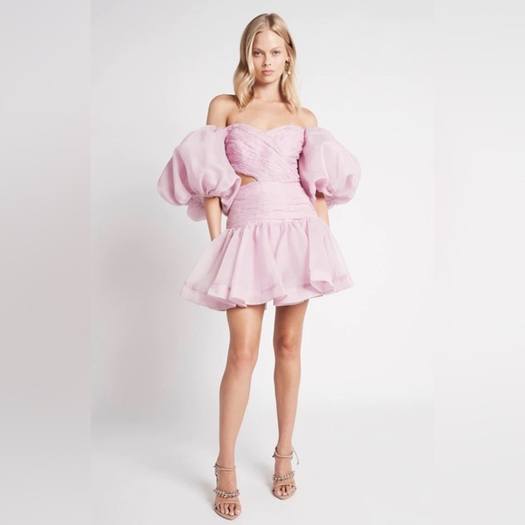 NWT 🏷️ Aje Myriad Cutout Organza Mini Dress / Lilac - Picture 5 of 9